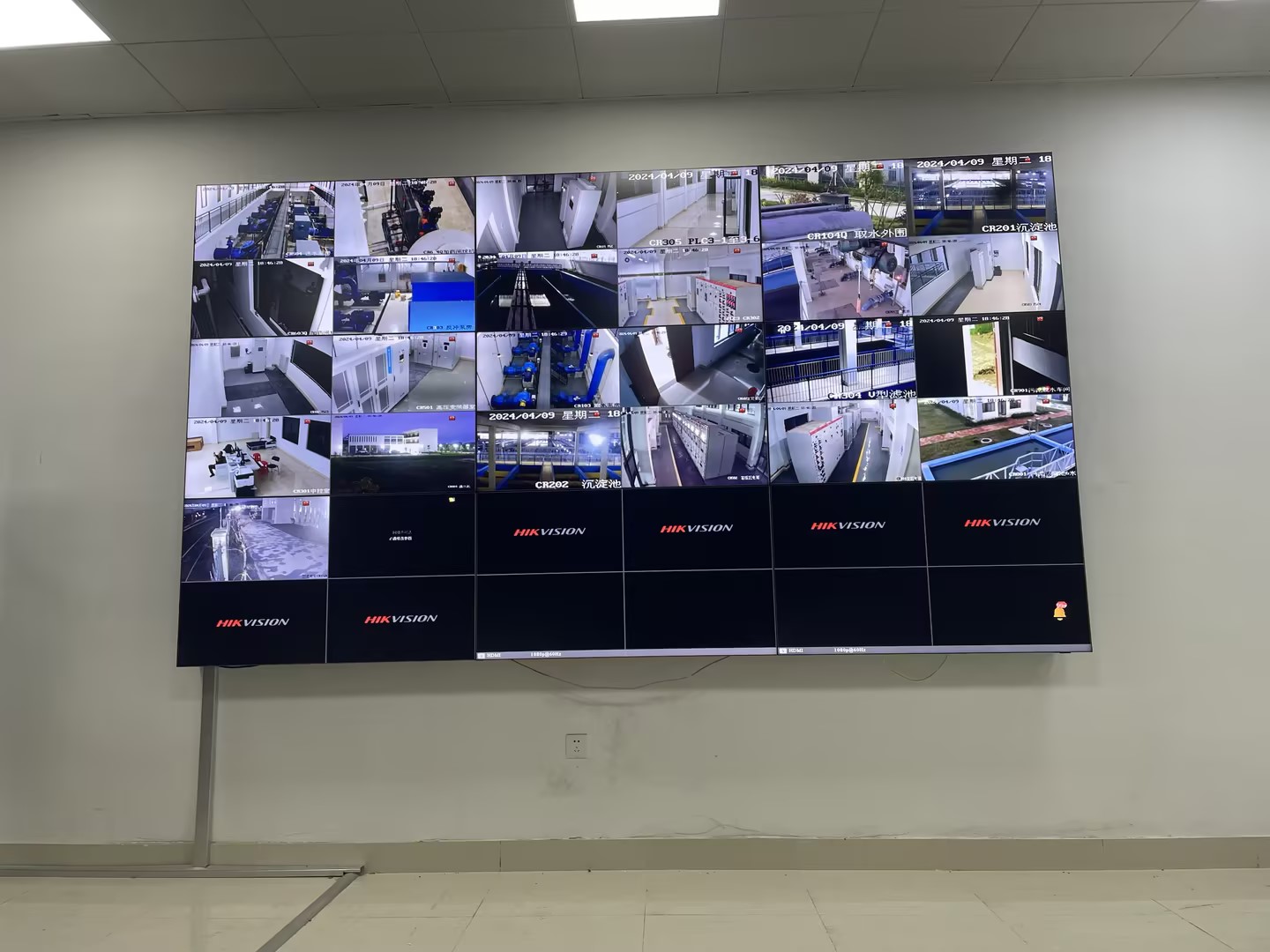 水廠55寸3*3信息監(jiān)控中心大屏拼接屏驗(yàn)收！